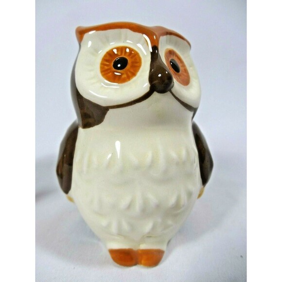 Owls Salt and Pepper Shakers Ceramic Woodland Birds Set of 2 Home Gift NEW - Picture 5 of 7